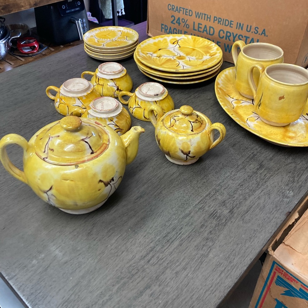 Yellow Ceramic Tea Set